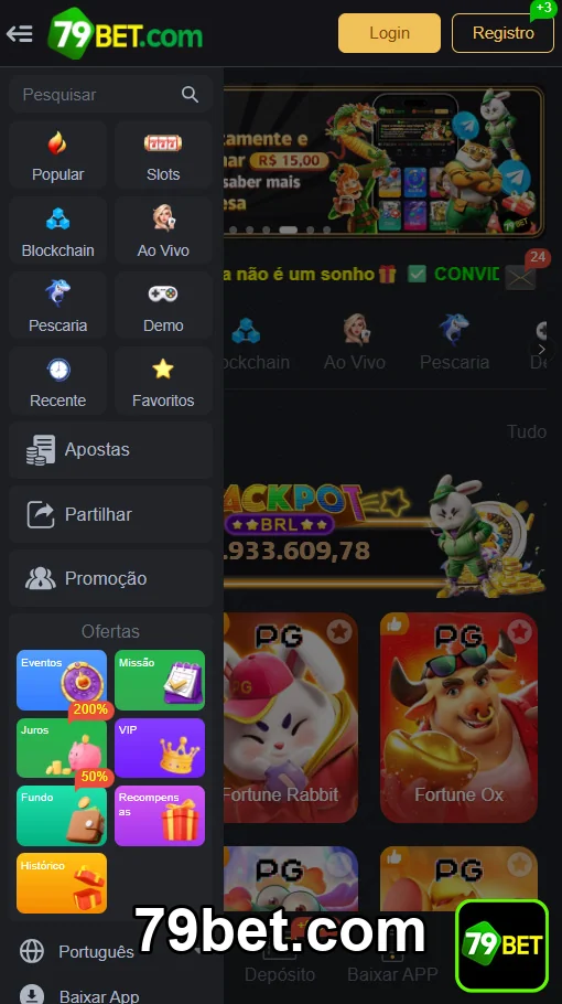 Tela de jogo rápido no celular com interface simples